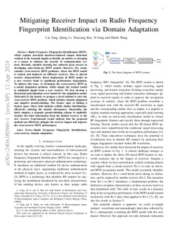 Mitigating Receiver Impact on Radio Frequency Fingerprint Identification
  via Domain Adaptation