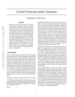 Is ChatGPT Transforming Academics' Writing Style?