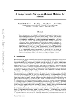 A Comprehensive Survey on AI-based Methods for Patents