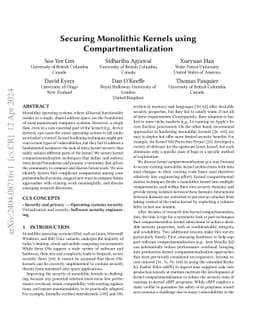 Securing Monolithic Kernels using Compartmentalization