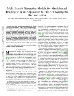 Multibranch Generative Models for Multichannel Imaging with an Application to PET/CT Synergistic Reconstruction