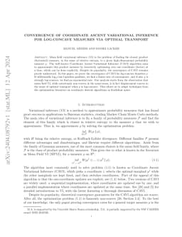 Convergence of coordinate ascent variational inference for log-concave
  measures via optimal transport