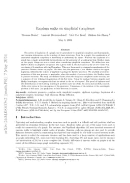 Random walks on simplicial complexes