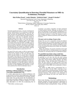 Uncertainty Quantification in Detecting Choroidal Metastases on MRI via
  Evolutionary Strategies