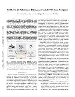 WROOM: An Autonomous Driving Approach for Off-Road Navigation