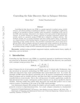 Controlling the False Discovery Rate in Subspace Selection