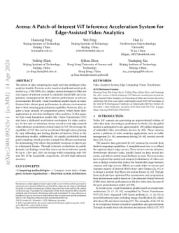 Arena: A Patch-of-Interest ViT Inference Acceleration System for
  Edge-Assisted Video Analytics