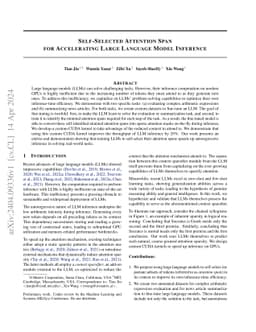 Self-Selected Attention Span for Accelerating Large Language Model
  Inference