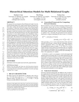 Hierarchical Attention Models for Multi-Relational Graphs