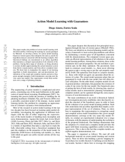 Action Model Learning with Guarantees