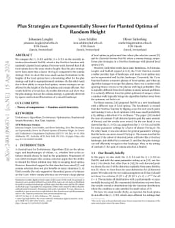 Plus Strategies are Exponentially Slower for Planted Optima of Random
  Height