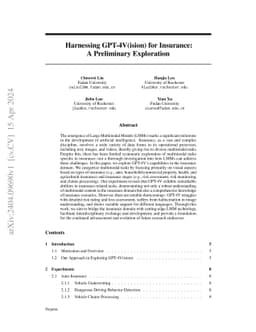 Harnessing GPT-4V(ision) for Insurance: A Preliminary Exploration