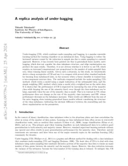 A replica analysis of under-bagging