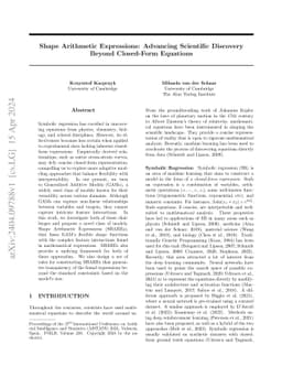 Shape Arithmetic Expressions: Advancing Scientific Discovery Beyond
  Closed-Form Equations