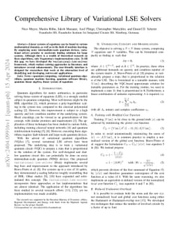 Comprehensive Library of Variational LSE Solvers