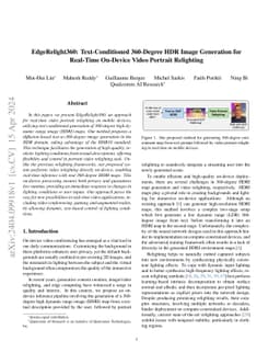 EdgeRelight360: Text-Conditioned 360-Degree HDR Image Generation for
  Real-Time On-Device Video Portrait Relighting