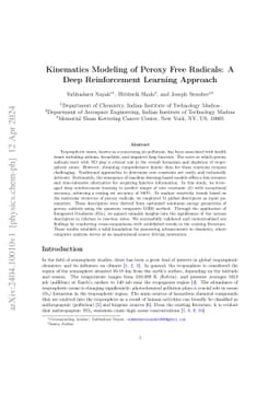 Kinematics Modeling of Peroxy Free Radicals: A Deep Reinforcement
  Learning Approach