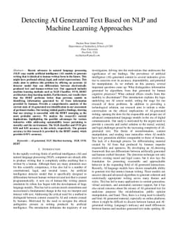 Detecting AI Generated Text Based on NLP and Machine Learning Approaches