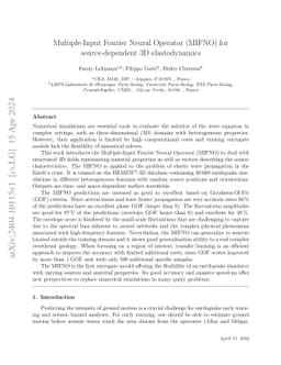 Multiple-Input Fourier Neural Operator (MIFNO) for source-dependent 3D
  elastodynamics