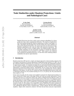 Node Similarities under Random Projections: Limits and Pathological
  Cases