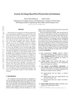 Forensic Iris Image-Based Post-Mortem Interval Estimation