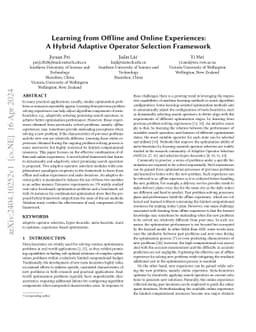 Learning from Offline and Online Experiences: A Hybrid Adaptive Operator
  Selection Framework
