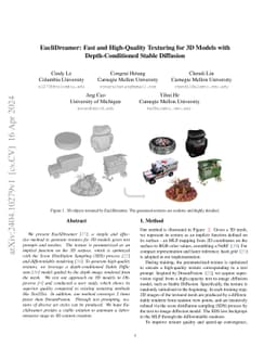 EucliDreamer: Fast and High-Quality Texturing for 3D Models with
  Depth-Conditioned Stable Diffusion