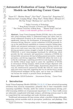 Automated Evaluation of Large Vision-Language Models on Self-driving
  Corner Cases