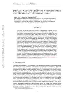 InfoCon: Concept Discovery with Generative and Discriminative
  Informativeness