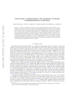 Laplace-HDC: Understanding the geometry of binary hyperdimensional
  computing