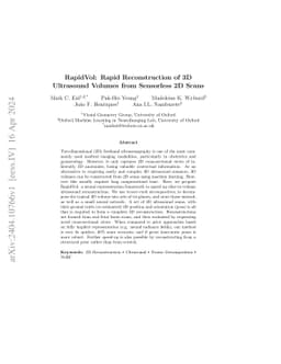 RapidVol: Rapid Reconstruction of 3D Ultrasound Volumes from Sensorless
  2D Scans