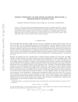 Sample Complexity of the Linear Quadratic Regulator: A Reinforcement
  Learning Lens