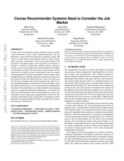 Course Recommender Systems Need to Consider the Job Market