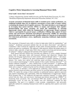 Cognitive-Motor Integration in Assessing Bimanual Motor Skills