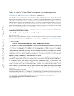 Tinker or Transfer? A Tale of Two Techniques in Teaching Visualization