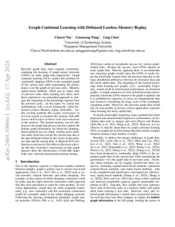 Graph Continual Learning with Debiased Lossless Memory Replay
