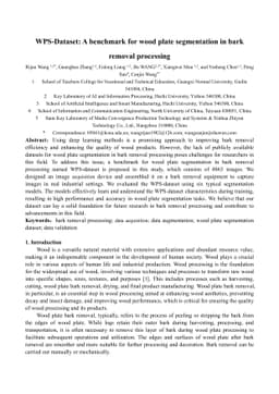 WPS-Dataset: A benchmark for wood plate segmentation in bark removal
  processing