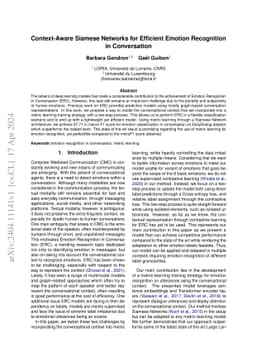 Context-Aware Siamese Networks for Efficient Emotion Recognition in
  Conversation