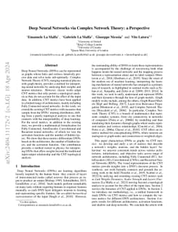 Deep Neural Networks via Complex Network Theory: a Perspective