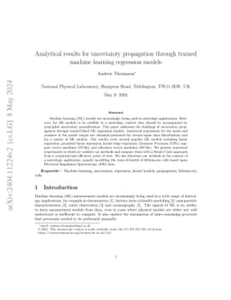 Analytical results for uncertainty propagation through trained machine
  learning regression models