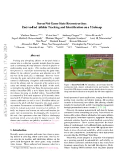 SoccerNet Game State Reconstruction: End-to-End Athlete Tracking and
  Identification on a Minimap