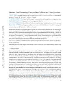 Quantum Cloud Computing: A Review, Open Problems, and Future Directions