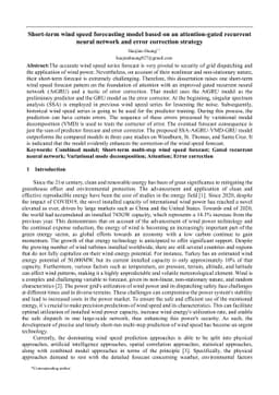 Short-term wind speed forecasting model based on an attention-gated
  recurrent neural network and error correction strategy