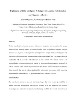 Explainable Artificial Intelligence Techniques for Accurate Fault
  Detection and Diagnosis: A Review