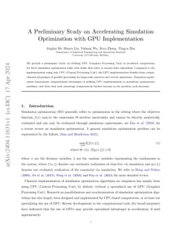 A Preliminary Study on Accelerating Simulation Optimization with GPU
  Implementation