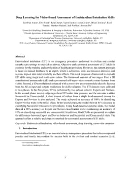 Deep Learning for Video-Based Assessment of Endotracheal Intubation
  Skills