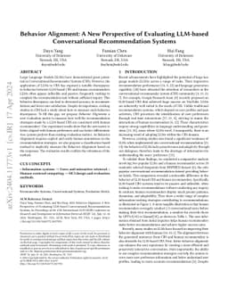 Behavior Alignment: A New Perspective of Evaluating LLM-based
  Conversational Recommendation Systems