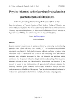Physics-informed active learning for accelerating quantum chemical
  simulations