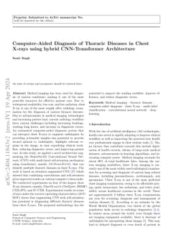 Computer-Aided Diagnosis of Thoracic Diseases in Chest X-rays using
  hybrid CNN-Transformer Architecture