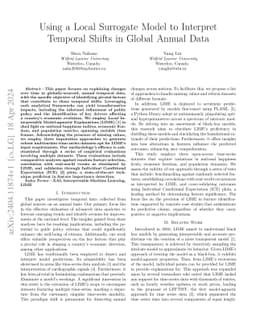 Using a Local Surrogate Model to Interpret Temporal Shifts in Global
  Annual Data